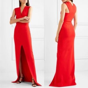 NWT Solace London Ziva Red Crepe Maxi Gown US Size 4 • $525 Retail